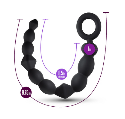 Silicone Beginner Anal Beads: Body-safe silicone beads with progressive sizes, pull loop, and silky smooth finish for comfortable anal play.