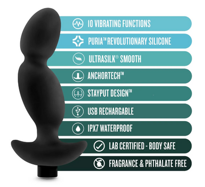 10 functions revolutionary silicone anchortech stayput design USB rechargeable IPX7 waterproof lab certified body safe fragrance and phthalate free