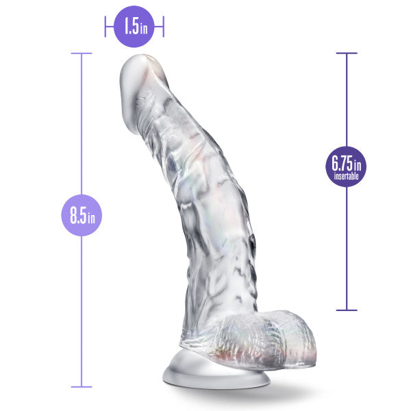 8.5" B Yours Diamond Luster Clear Dildo