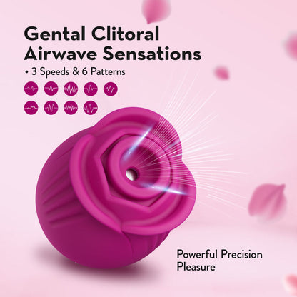 Pink rose silicone massager with Air Wave suction, 9 settings, 6 speeds, 3 patterns, splashproof, and USB rechargeable for clitoral and nipple play.

Blush Rose massager, rose silicone massager, Air Wave suction vibrator, clitoral stimulation, nipple play, 9 air wave sensations, 6 speeds, USB rechargeable, splashproof vibrator, body-safe silicone, elegant vibrator, travel-friendly massager.