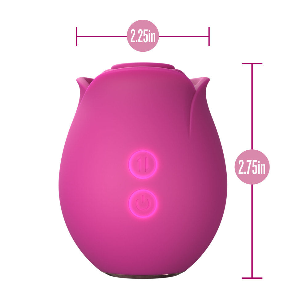 Pink rose silicone massager with Air Wave suction, 9 settings, 6 speeds, 3 patterns, splashproof, and USB rechargeable for clitoral and nipple play.

Blush Rose massager, rose silicone massager, Air Wave suction vibrator, clitoral stimulation, nipple play, 9 air wave sensations, 6 speeds, USB rechargeable, splashproof vibrator, body-safe silicone, elegant vibrator, travel-friendly massager.