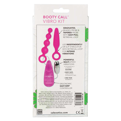 Booty Call Booty Vibro Kit Silicone Vibrating Butt Plug and Anal Beads with Wired Remote Controlled Bullet