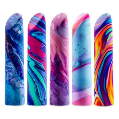 Limited Addiction Psyche Power Vibe, a colorful vibrator with 10 deep vibration modes, waterproof design, and magnetic USB charging, available in five vibrant shades.

Bullet, RumbleTech motor vibrator, waterproof vibrator, rechargeable satin-finish vibrator, multicolor pleasure vibe, 10 vibration modes, 5 speeds and patterns vibrator, phthalate-free vibrator, compact luxury vibe.
