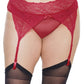 Red Crotchless Panty with Attached Garters