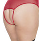 Red Crotchless Panty with Attached Garters