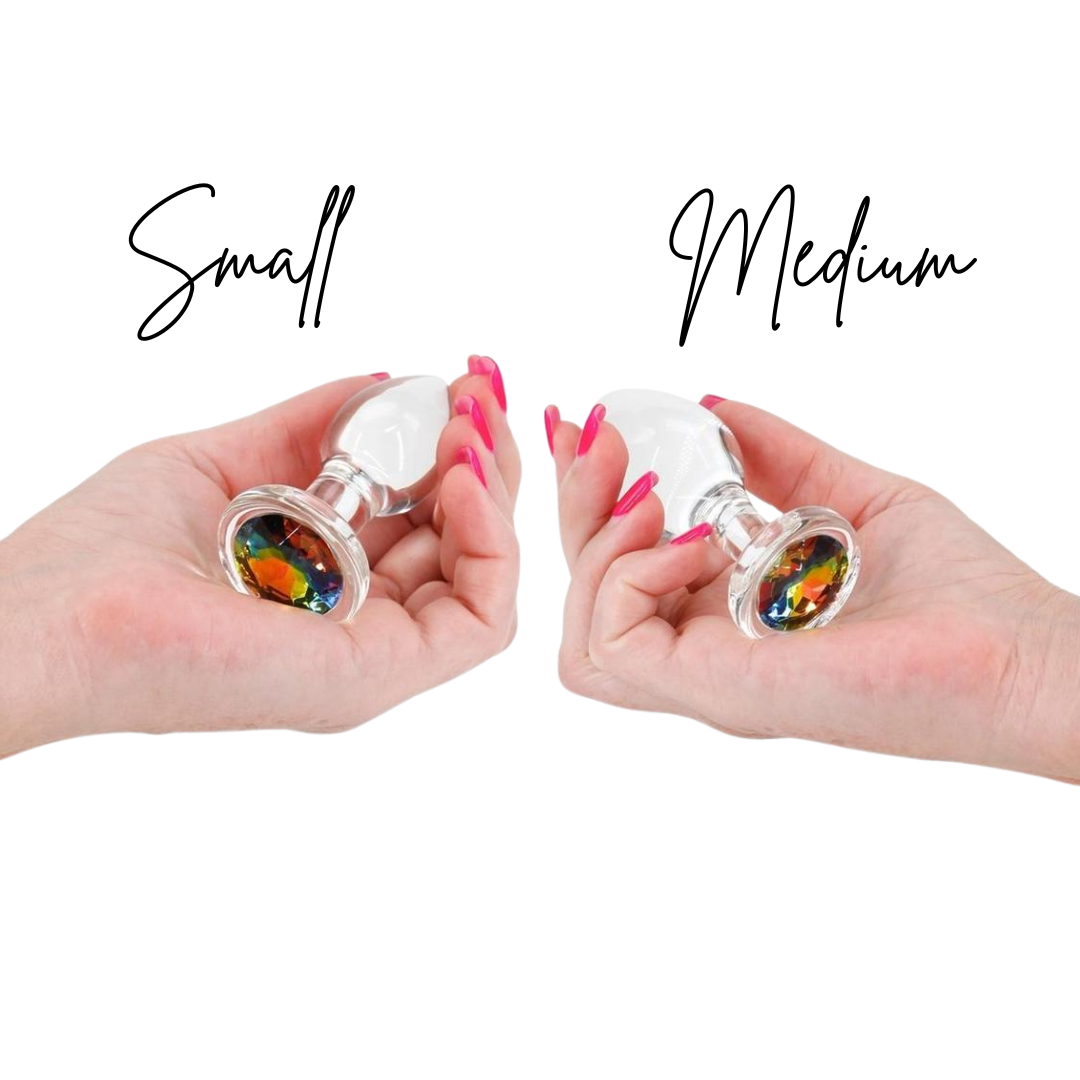 Rainbow Gem Glass Anal Butt Plugs | Crystal Desires