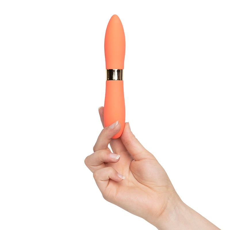 Deux Double-Ended Bullet by Nu Sensuelle, featuring two motors, 12 speeds per end, deep rumbly vibrations, waterproof design, and ergonomic handle.