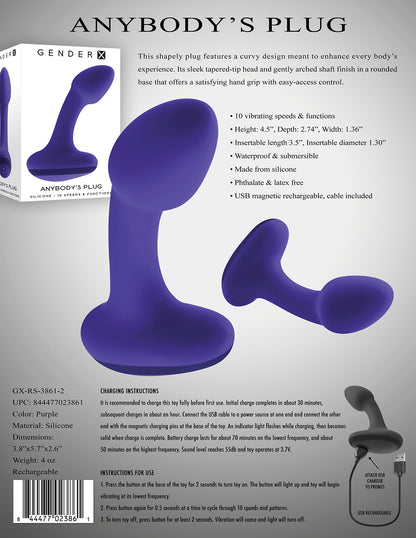 Gender X Anybody's Plug Rechargeable Silicone Vibrating Butt Plug Medusas Gender X Anybody's Plug Rechargeable Silicone Vibrating Butt Plug Medusas