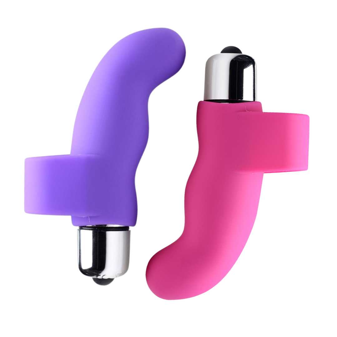 Compact G-spot finger vibrator with ribbed silicone sleeve, powerful bullet vibe, ergonomic design, and waterproof functionality.

Finger Vibe, mini finger vibrator, G-spot stimulation, ribbed silicone vibe, compact vibrator, waterproof finger vibe, travel-ready vibrator, phthalate-free vibrator, Curve Novelties vibrator, powerful bullet vibe.