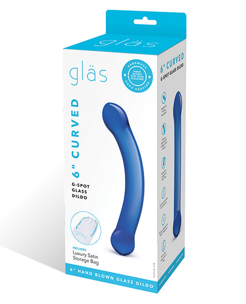 6" Gläs: Curved Glass G-Spot Dildo