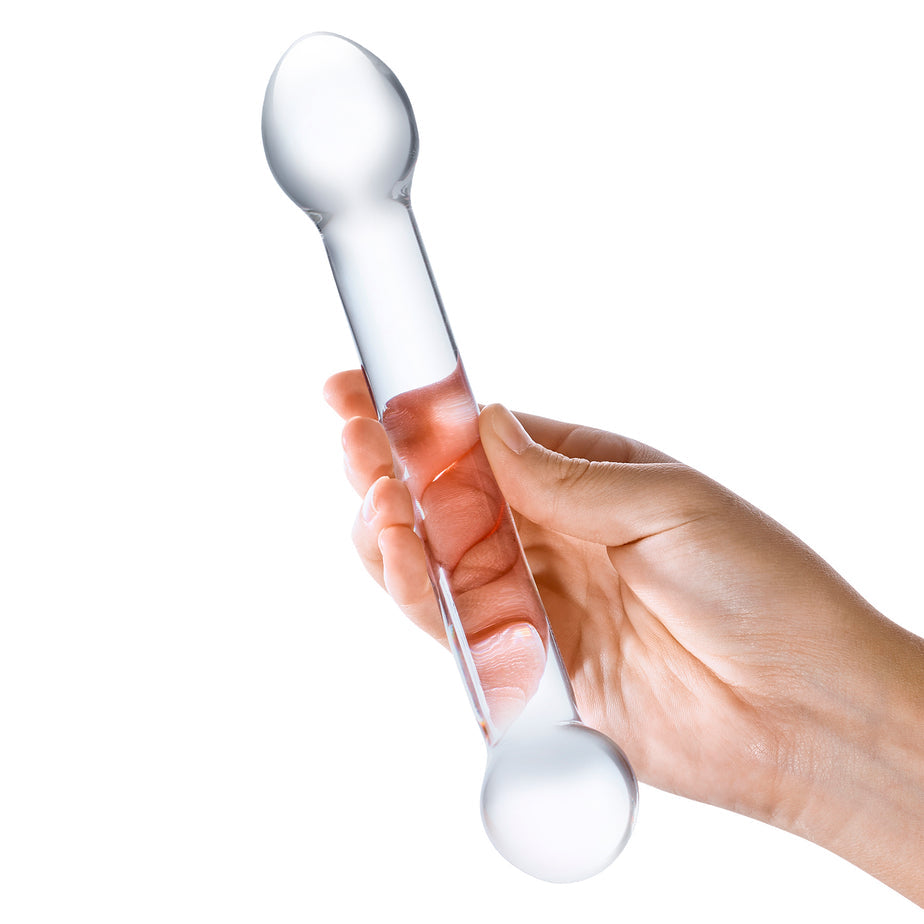 7-inch curved glass G-spot stimulator with a bulbous tip and handle, fracture-resistant, hypoallergenic, temperature-responsive, and perfect for G-spot or P-spot play.

Gläs curved glass stimulator, 7-inch glass G-spot toy, curved G-spot glass dildo, temperature-responsive glass toy, P-spot glass stimulator, hypoallergenic glass dildo, bulbous glass G-spot toy, fracture-resistant glass dildo, handblown glass stimulator, versatile glass sex toy