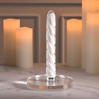 Glass vibrator with a spiral design, 10 vibration speeds, body-safe materials, and temperature play options.

glass vibrator, spiral glass vibrator, body-safe vibrator, temperature play toy, rechargeable glass vibrator, waterproof vibrator, phthalate-free vibrator, borosilicate glass toy, spiral texture vibrator, luxury vibrator
