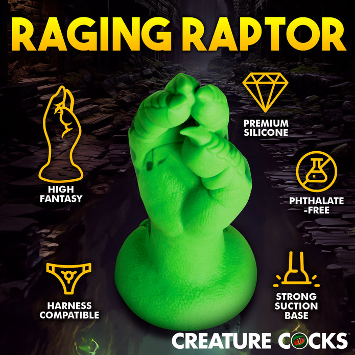 Green clawed silicone dildo with suction cup base, harness compatibility, and textured scales.

raptor claw dildo, fantasy silicone dildo, creature cock claw, green clawed dildo, fisting silicone dildo, harness-compatible dildo, suction cup dildo, phthalate-free dildo, textured fantasy dildo, premium silicone claw toy