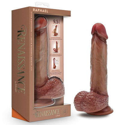 9.5 Inch Realistic Dual Density Dildo + Sliding Foreskin & Squeezable Balls | Renaissance By Blush®