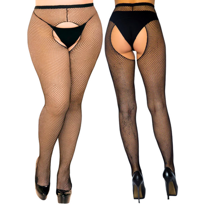 Ginny Fishnet Crotchless Pantyhose by Leg Avenue, featuring a reinforced crotch cutout and stretchy fit, perfect for lingerie or bold outfits.

fishnet crotchless pantyhose, crotchless fishnet tights, Leg Avenue hosiery, sexy fishnet pantyhose, lingerie pantyhose, reinforced crotch tights, bold nightwear hosiery, versatile fishnet tights, stretchy fishnet pantyhose.