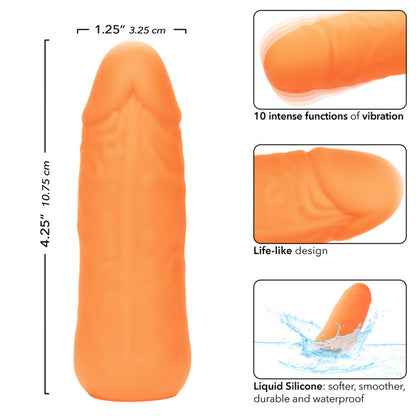 Mini Vibrating Studs® in neon orange, purple, or pink, with a life-like design, 10 vibration modes, Liquid Silicone material, and waterproof, rechargeable functionality.

compact silicone vibrator, waterproof silicone vibe, rechargeable mini vibe, life-like silicone vibrator, 10-function mini vibrator, colorful mini vibrators, Liquid Silicone sex toy, travel-friendly vibrator, waterproof and rechargeable vibrator.