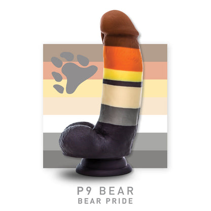 Multi-colored silicone dildo with realistic details, Bear Pride flag, thick girth, and a suction base, made with smooth Purio™ silicone.
Keywords: realistic dildo, Avant dildo, thick girthy dildo, Pride dildo, suction cup dildo, harness-compatible dildo, body-safe silicone dildo, Purio silicone dildo, colorful dildo, artisan-crafted dildo.