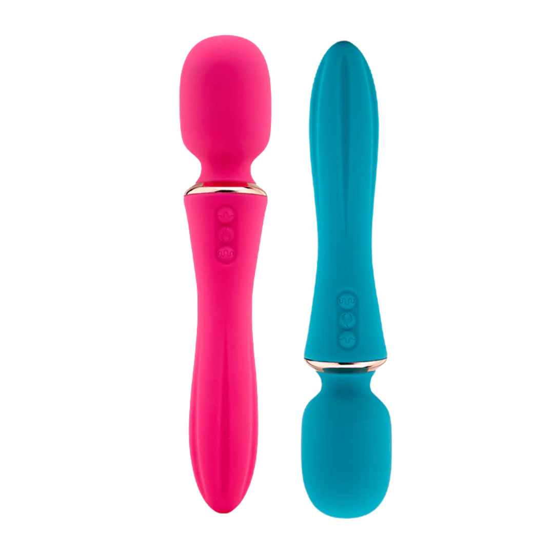 Nu Sensuelle Mika Nubii Mini Wand, available in pink or blue, featuring vibration, warmth, turbo boost, and 12 speeds for customizable pleasure.

Nu Sensuelle wand, rechargeable mini wand, vibration and warming wand, turbo boost vibrator, beginner-friendly wand, G-spot stimulation, clitoral stimulation, waterproof wand vibrator, pink mini wand, blue mini wand