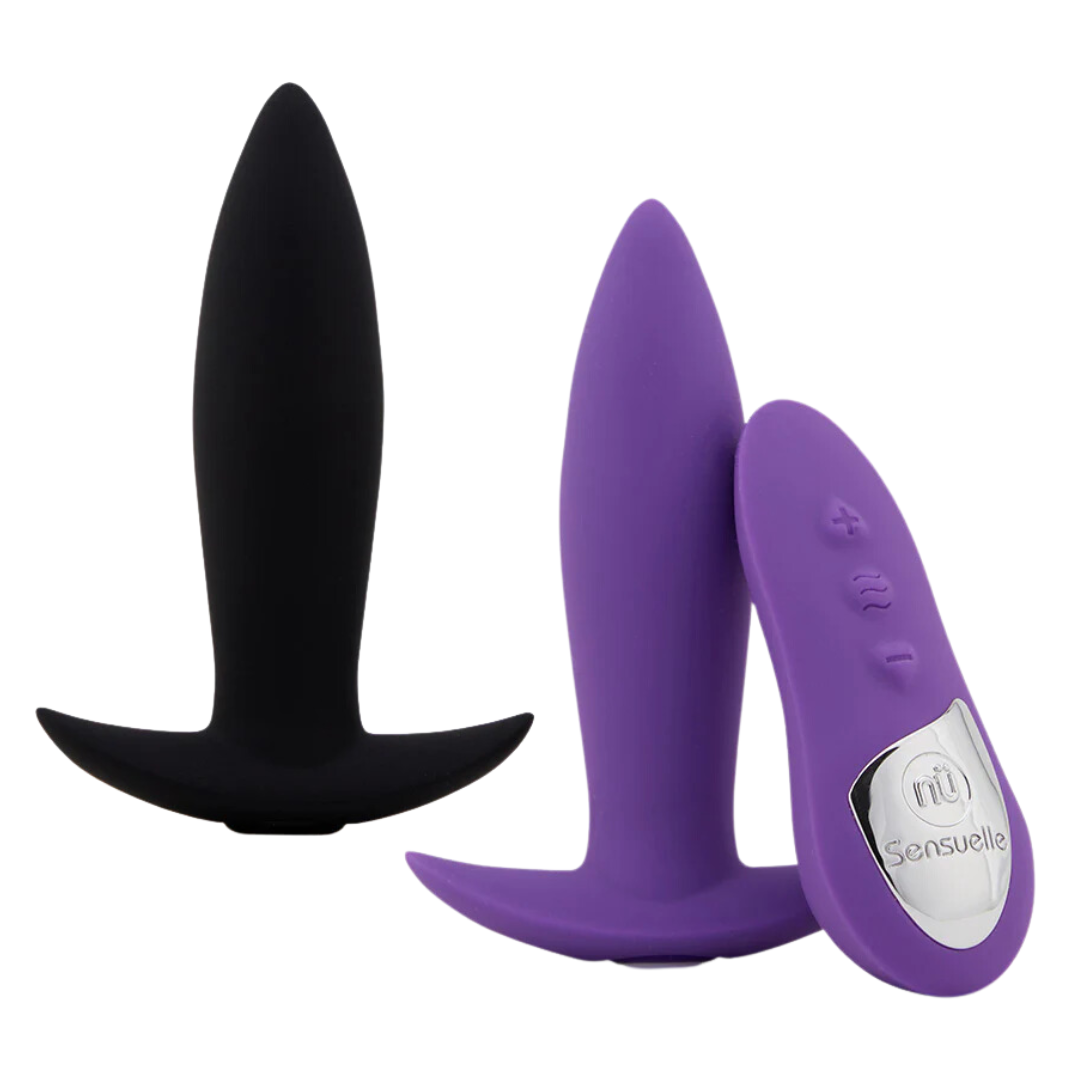 Nu Sensuelle Remote Control Mini Plug: Compact vibrating anal plug with 15 functions, waterproof, rechargeable, and body-safe design.