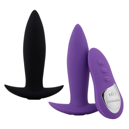 Nu Sensuelle Remote Control Mini Plug: Compact vibrating anal plug with 15 functions, waterproof, rechargeable, and body-safe design.