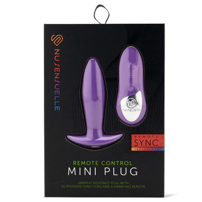 Nu Sensuelle Remote Control Mini Plug: Compact vibrating anal plug with 15 functions, waterproof, rechargeable, and body-safe design.