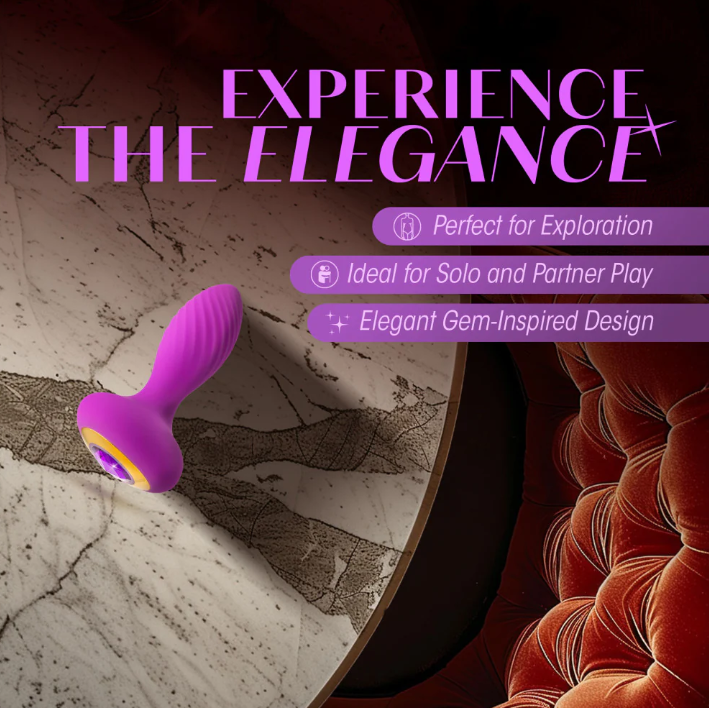 Oh My Gem Charm Plug: Vibrating silicone anal plug with StayPut design, 7 modes, magnetic charging, and gem base for luxurious pleasure.