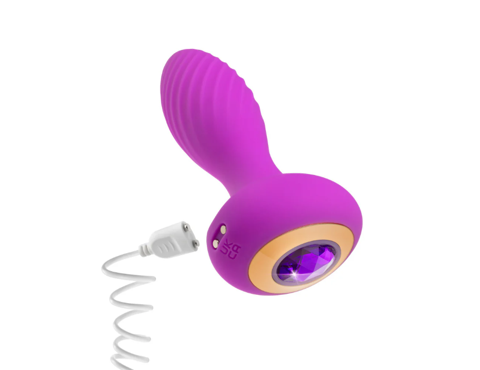 Oh My Gem Charm Plug: Vibrating silicone anal plug with StayPut design, 7 modes, magnetic charging, and gem base for luxurious pleasure.