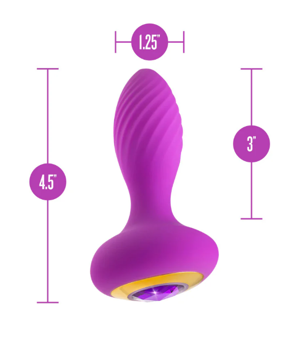 Oh My Gem Charm Plug: Vibrating silicone anal plug with StayPut design, 7 modes, magnetic charging, and gem base for luxurious pleasure.