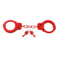 Fetish Fantasy: Designer Red Metal Handcuffs