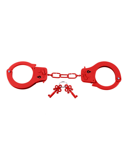 Fetish Fantasy: Designer Red Metal Handcuffs