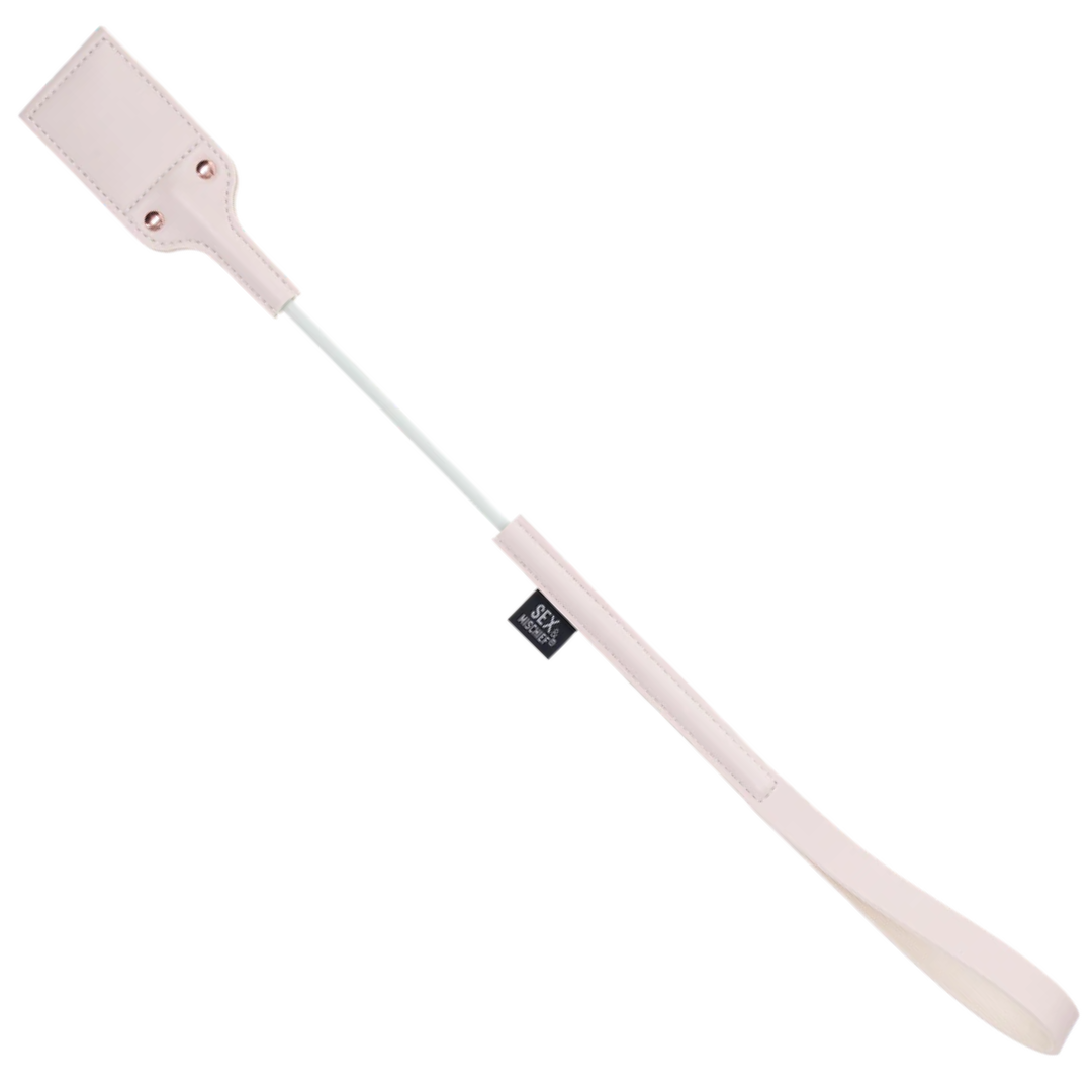 Peach Impressions Crop: A 21-inch crop with a faux leather tip, playful peach cutout, and sturdy handle for fun and flirty impact play.