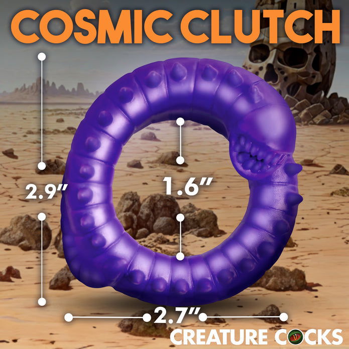 Purple spiked silicone C-ring for enhanced performance and fantasy play.

purple C-ring, fantasy cock ring, spiked cock ring, galactic cock ring, body-safe silicone, phthalate-free, stretchy C-ring, cock and ball ring, performance enhancer, cock ring for men, water-based lubricant safe, creature-inspired cock ring, alien cock ring.