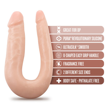 Realistic U-shaped silicone double dong with two different-sized ends and satin-smooth finish.
double dong, silicone double dildo, U-shaped double dildo, double penetration dildo, flexible silicone dong, Purio silicone double dildo, realistic double-ended dildo, body-safe double dildo, Ultrasilk double dildo, phthalate-free U-shaped dong.