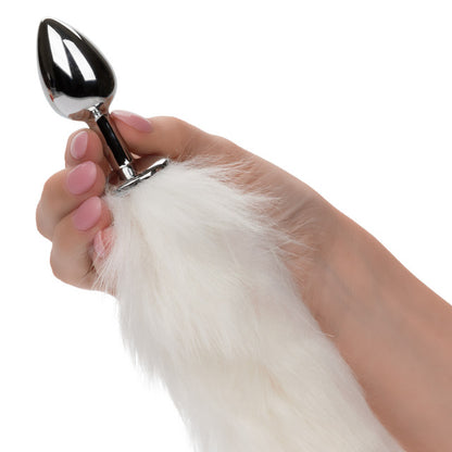 size Running Wild Faux Fur Tail and Metallic Anal Plug
