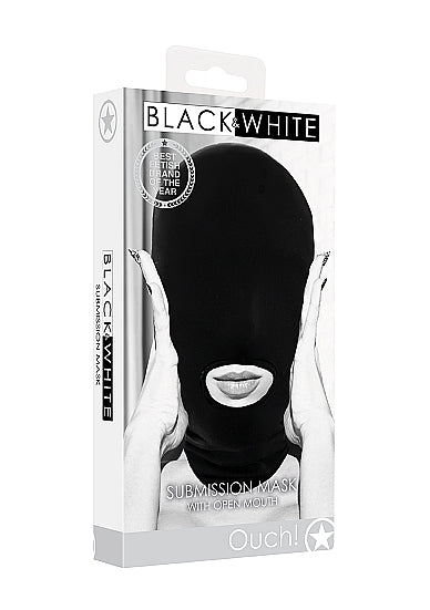 Ouch!: Black Submission Mask with Open Mouth