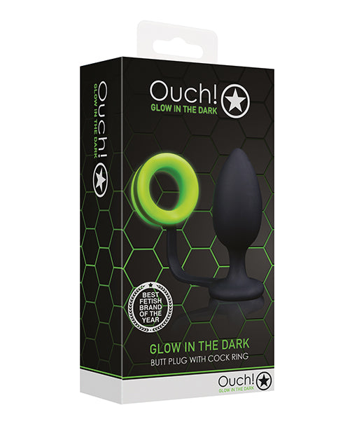 Ouch!: Glow in the Dark Butt Plug with Cock Ring