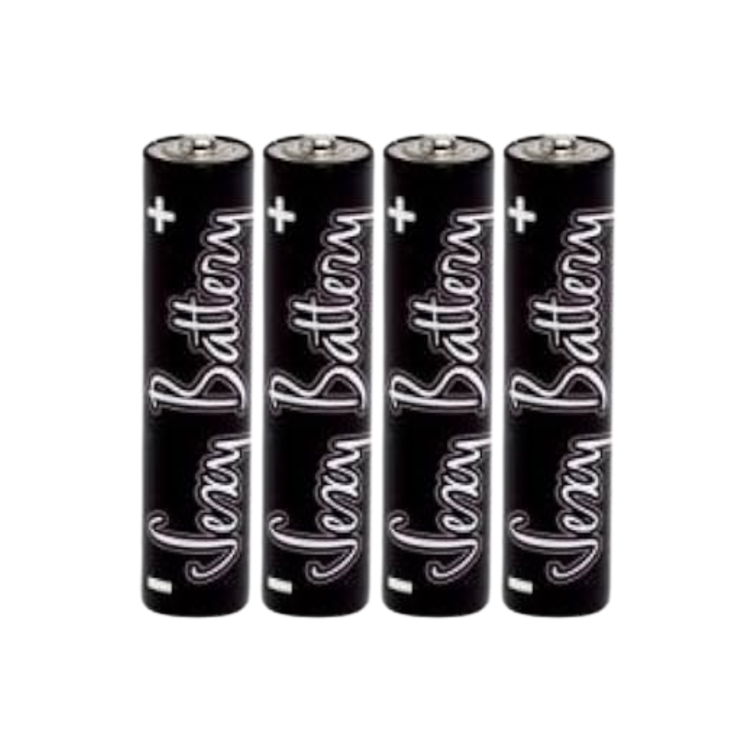 Sexy Battery Xtra Endurance AAA alkaline batteries, 1.5V, 4-pack, cylindrical design, optimized for sex toys, vibrators, and compact devices, compatible with LR03 and MN2400.
Sexy Battery AAA, Xtra Endurance AAA batteries, 1.5V alkaline batteries for sex toys, AAA vibrator batteries, LR03 sex toy power, MN2400 compact batteries, AM4 batteries for erotic gear, long-lasting AAA toy batteries.