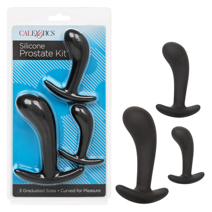 Silicone Prostate Kit with the package 3 graduated sizes curved for pleasure