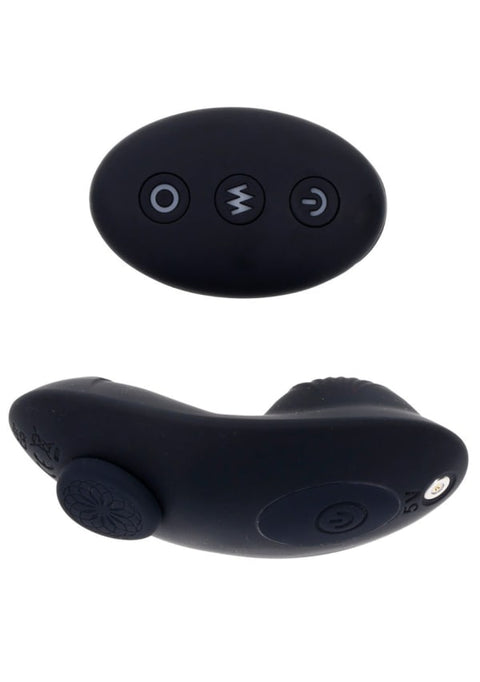 Hidden Pocket Strap-On and Remote Control Vibrator Set in black, featuring a 4-way adjustable harness, padded front with stitched pocket, and wireless vibrator with magnetic clasp for versatile use.
remote control vibrator, adjustable harness, customizable O-ring strap-on, dual motor vibrator, magnetic clasp vibrator, silicone vibrator, waterproof strap-on, sex toys for couples, dynamic power play.