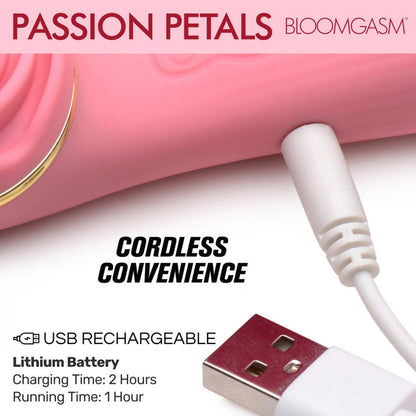Suction rose vibrator with 10 suction levels, vibrating textured shaft, 3 speeds, 7 patterns, waterproof, rechargeable, body-safe silicone.

rose vibrator, clitoral suction vibrator, textured shaft vibrator, 10 suction levels, vibrating rosebud toy, waterproof silicone vibrator, rechargeable rose vibrator, body-safe silicone, rose clit stimulator, air-stim technology toy.