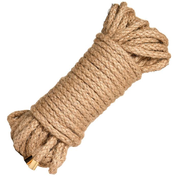 50ft braided jute rope for shibari and kinbaku, featuring natural fibers and coreless construction.
Keywords: 50ft jute rope, braided jute rope for bondage, shibari rope, kinbaku jute rope, natural fiber bondage rope, durable jute rope, coreless bondage rope, suspension bondage rope, natural BDSM rope, hemp-like jute rope.