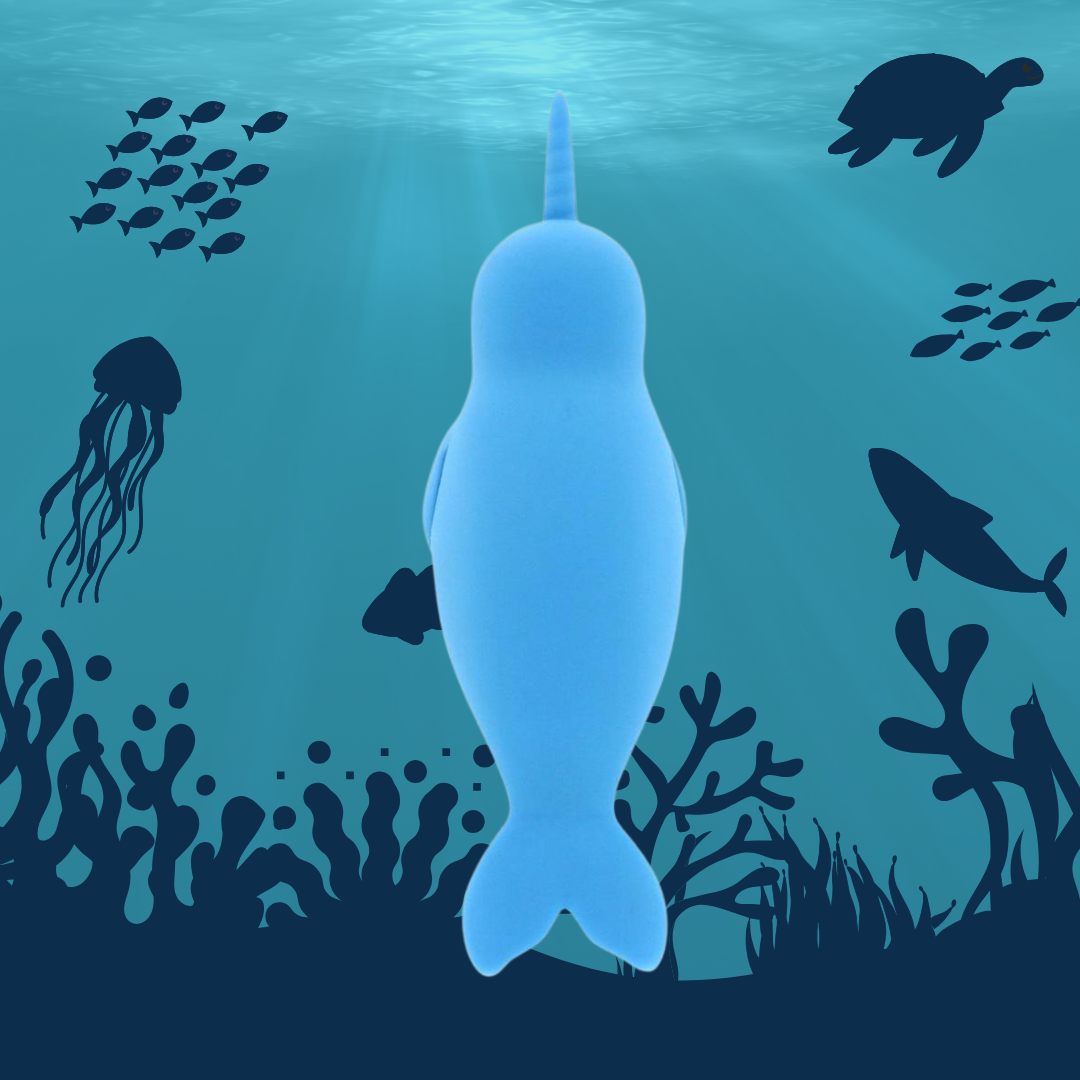 Unihorn Of The Sea Neigh Mo The Narwhal Rechargeable Silicone Vibrator - Blue 
Narwhal-shaped silicone vibrator with dual motors and 20 settings.

narwhal vibrator, Unihorn of the Sea, body-safe silicone, dual motors, USB rechargeable vibrator, splashproof vibrator, fun adult toys, whimsical vibrator, tongue motion vibrator, aquatic theme vibrator