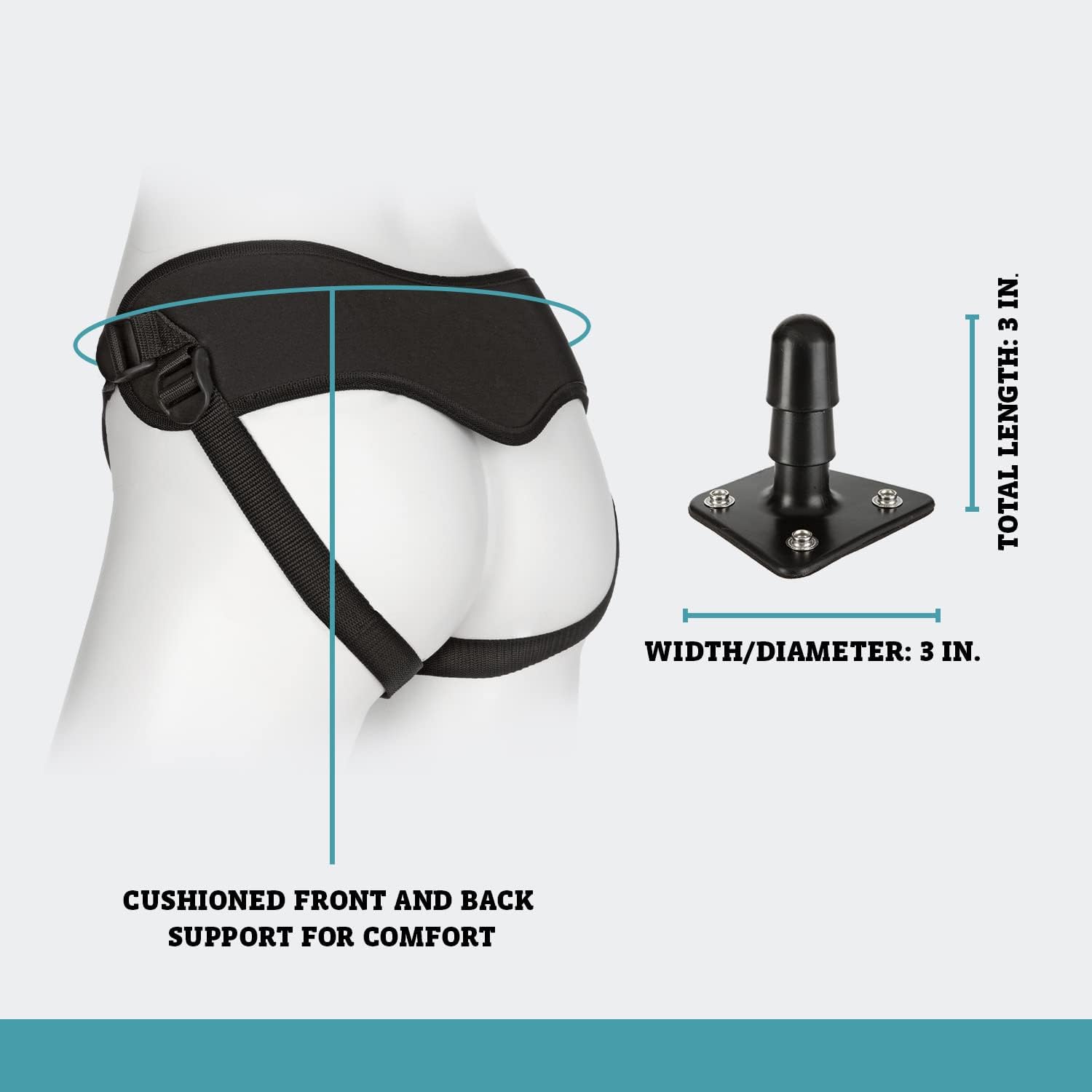 Vac-U-Lock harness, adjustable strap-on harness, Doc Johnson Supreme Harness, unisex strap-on harness, O-ring harness, soft neoprene harness, cushioned support strap-on, compatible with Vac-U-Lock attachments, black strap-on harness, open jockstrap harness.