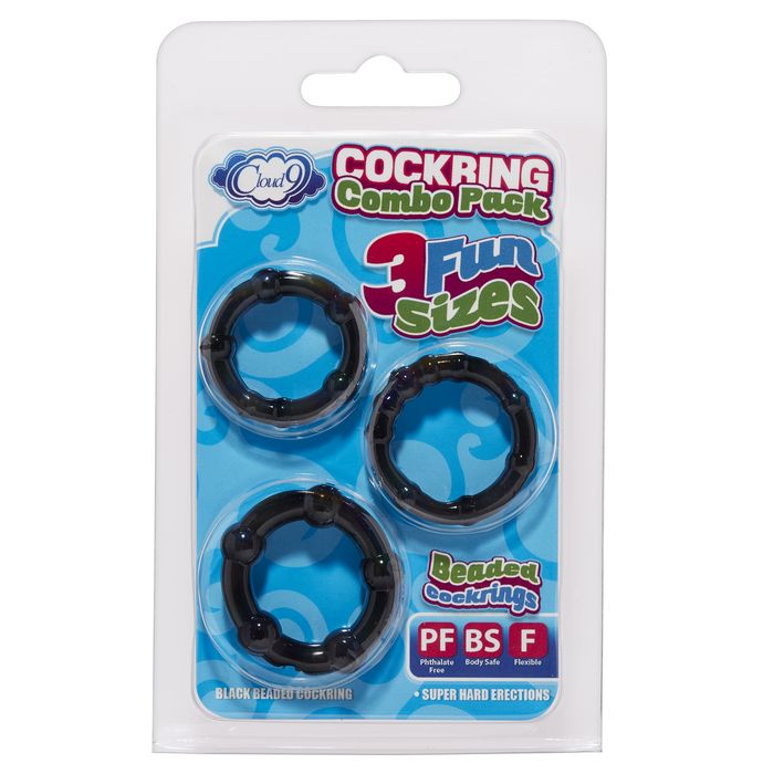Cloud 9: Super Stretch Beaded Stay Hard Ring Combo Pack