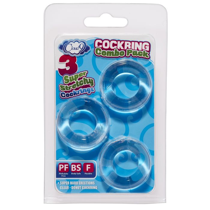 Cloud 9: Clear Cock Ring Combo Pack