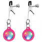Charmed: Pink Light Up Nipple Clamps with Alligator Ends