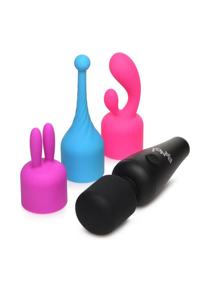 Mini wand vibrator with 3 speeds, 7 patterns, and three attachments for versatile pleasure.
Keywords: compact wand vibrator, travel-friendly vibrator, silicone wand with attachments, 3-speed wand vibrator, 7-pattern vibrator, pinpoint attachment wand, rabbit-style attachment wand, body-safe silicone vibrator, rechargeable mini wand, splashproof mini wand.
