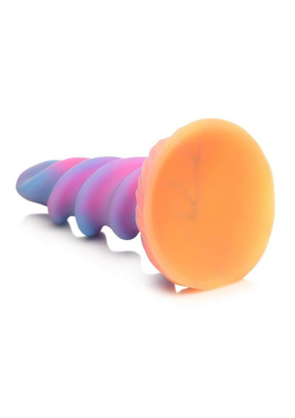 Glow-in-the-dark unicorn dildo with a spiral horn design, suction cup base, and harness compatibility for fantasy roleplay.

unicorn dildo, glow-in-the-dark dildo, spiral horn design, suction cup base, harness compatible, fantasy roleplay toy, body-safe silicone, premium silicone dildo, colorful sex toy, hands-free dildo.