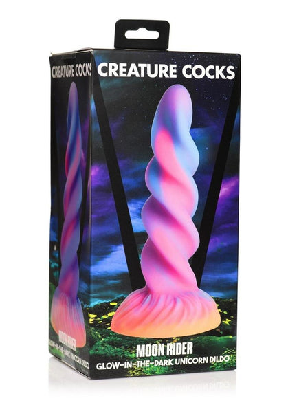 Glow-in-the-dark unicorn dildo with a spiral horn design, suction cup base, and harness compatibility for fantasy roleplay.

unicorn dildo, glow-in-the-dark dildo, spiral horn design, suction cup base, harness compatible, fantasy roleplay toy, body-safe silicone, premium silicone dildo, colorful sex toy, hands-free dildo.