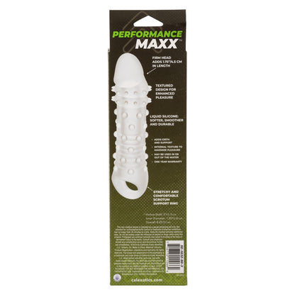 Performance Maxx™ Liquid Silicone Adonis® Clear Liquid Silicone penis enhancer with a 1.75-inch solid head, textured interior, and built-in scrotum strap for secure, waterproof pleasure.

Performance Maxx Adonis, Liquid Silicone enhancer, penis sleeve with scrotum strap, textured hollow shaft, waterproof penis enhancer, phthalate-free silicone sleeve, length and girth enhancer, secure penis sleeve, clear silicone penis enhancer, premium penis extension